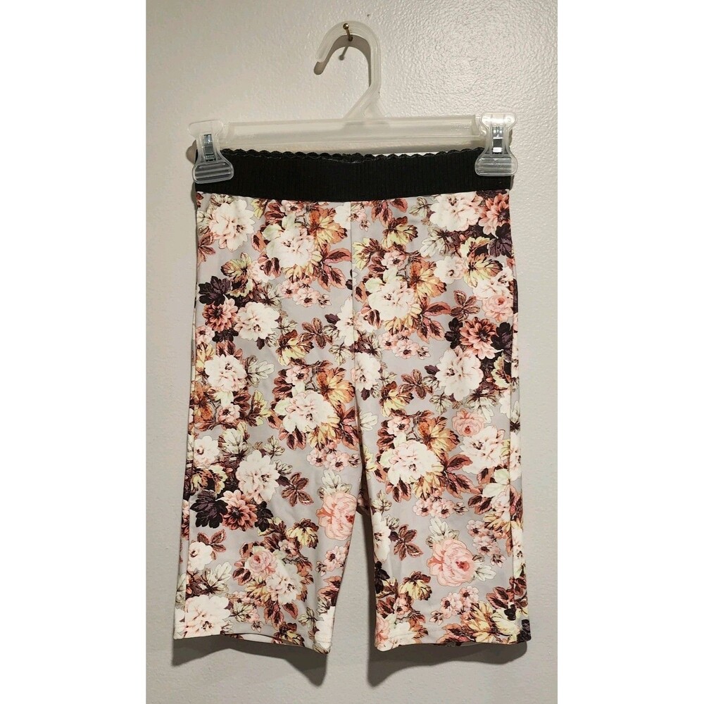 For Love And Lemons Tiffany Floral Bike Shorts Pink Gray Black XS NWT